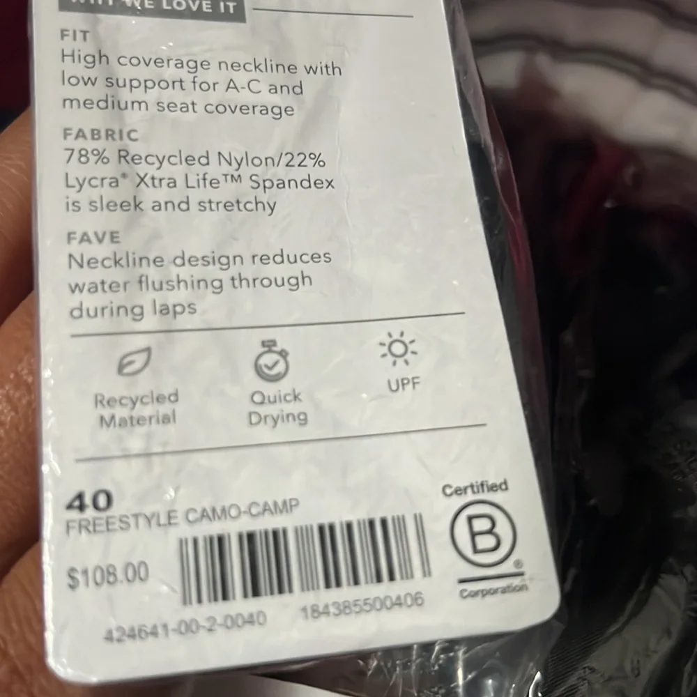 New Size 40 Athleta Freestyle Camo One Piece Bathing Suit 14 - Picture 11 of 11